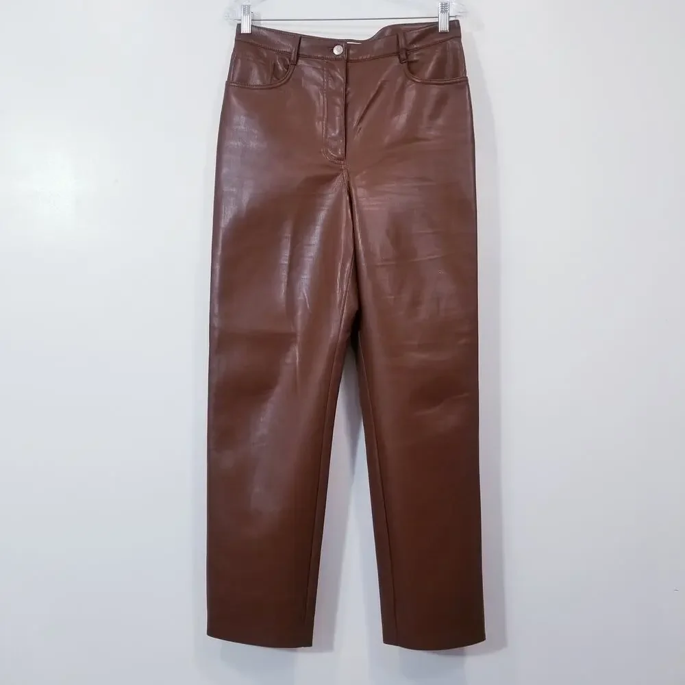 Aritzia Wilfred Soft Vegan Leather High Waisted Pants - Picture 2 of 13